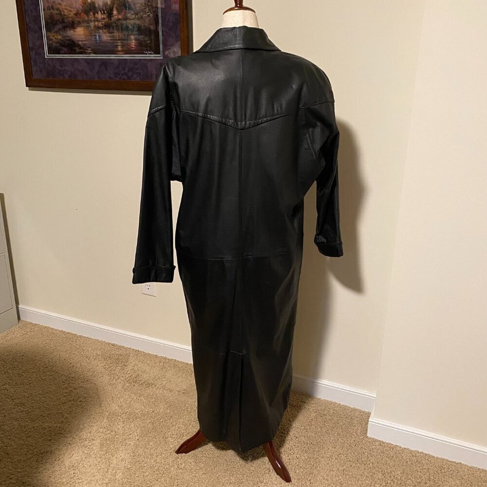 VINTAGE 90's Avanti Genuine Leather Trench Coat - Picture 3 of 12